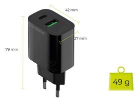 Nabíjačka do siete Mobile Origin PD20W MO12, 1x USB-A, 1x USB-C čierna

 obrázok produktu 12 z 14