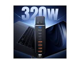 Nabíjačka do siete Essager 320W, GaN, 4x USB-C, 4x USB-A čierna

 obrázok produktu 5 z 9