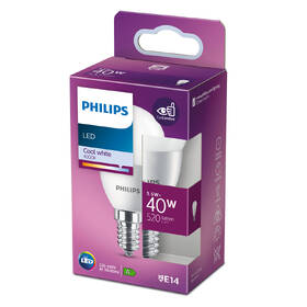 LED žiarovka Philips klasik, 5,5W, E14, studená biela 

 obrázok produktu 2 z 2