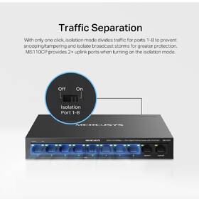 Switch Mercusys MS110CP 8-Port FE + 2-Port Gigabit (8-Port PoE+ 65W) čierny

 obrázok produktu 6 z 9
