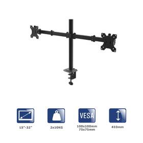 Držiak Akyga AK-MB-02, dual, na monitor, pre uhlopriečky 15" až 32", nosnosť 20 kg čierny

 obrázok produktu 2 z 2