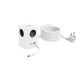 Rozbočovacia zásuvka Cubenest PowerCube 4xAC, PD 65W, 2xC,1xA, 3m kabel sivá/biela

 obrázok produktu 2 z 10