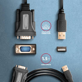 Kábel Axagon USB-A 2.0 - sériový RS-232 FTDI adaptér, 1,5 m čierna

 obrázok produktu 4 z 4