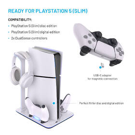 Dokovacia stanica FIXED pre PlayStation 5 (Slim) s vetrákmi a nabíjaním pre dva ovládače DualSense čierna/biela

 obrázok produktu 2 z 11