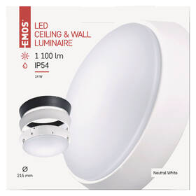 LED stropné svietidlo EMOS Zuri, kruh, 14W, neutrálna biela čierne/biele

 obrázok produktu 2 z 2