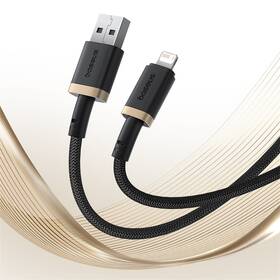 Kábel Baseus Dura USB/Lightning, 2.4A, 2m čierny/zlatý

 obrázok produktu 6 z 16