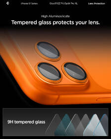 Ochranné sklo šošovky fotoaparátu Spigen tR EZ Fit Optik Pro XL na Apple iPhone 17 Pro oranžové

 obrázok produktu 15 z 15