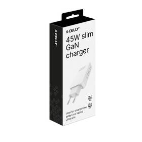 Nabíjačka do siete Celly SLIM USB-C/USB-A GaN, 45 W biely

 obrázok produktu 4 z 4