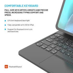 Puzdro s klávesnicou na tablet FIXED Typee na Apple iPad 10,9" (2022)/iPad 11" (2025), CZ layout čierne

 obrázok produktu 3 z 12