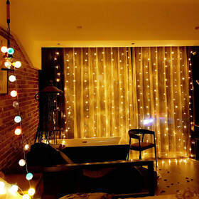 Vianočné osvetlenie ColorWay vnútorné, 300 LED, 3× 3m, 220–240V AC, teplá biela 

 obrázok produktu 4 z 17