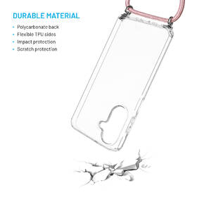 Kryt na mobil FIXED Pure Neck s ružovou šnúrkou na krk na Samsung Galaxy A26 5G priehľadný

 obrázok produktu 4 z 4