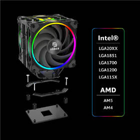 Chladič CPU AKASA H4 Plus + SOHO AR12 Reverse Blade Fan čierny

 obrázok produktu 5 z 5