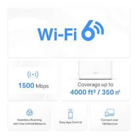 Kompletný Wi-Fi systém Mercusys Halo H60X, AX1500, Wi-Fi 6, (2-Pack) biely

 obrázok produktu 3 z 6