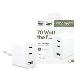 Nabíjačka do siete PanzerGlass empower Turbo GaN 70 W, 2x USB-C, 1x USB-A biela

 obrázok produktu 4 z 4