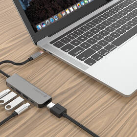 USB Hub GoGEN USB-C, 1x USB-C 2.0, 1x USB-C power, 1x USB-A 2.0, 1x USB-A 3.0, HDMI sivý

 obrázok produktu 2 z 2