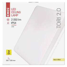 LED stropné svietidlo EMOS Tori, štvorec, 24W, teplá biela biele

 obrázok produktu 2 z 2