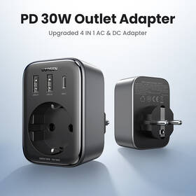 Nabíjačka do siete UGREEN 1x AC, 2x USB, 1x USB-C, 30W sivá

 obrázok produktu 2 z 9