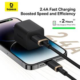 Kábel Baseus Dura USB/Lightning, 2.4A, 2m čierny/zlatý

 obrázok produktu 11 z 16