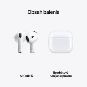 Slúchadlá Apple AirPods 5 s bezdrôtovým nabíjacím puzdrom biele

 obrázok produktu 6 z 6
