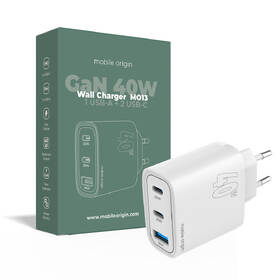 Nabíjačka do siete Mobile Origin 1x USB-A/2x USB-C GaN 40W biela

 obrázok produktu 11 z 11