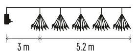 Vianočné osvetlenie EMOS 300 LED reťaz - svietiace trsy, nano, 5,2 m, vnútorná, studená biela, časovač 

 obrázok produktu 8 z 9