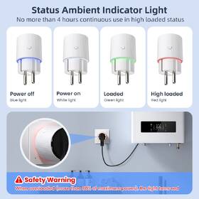 Inteligentná zásuvka IMMAX NEO SMART THIN (typ E), IP20, LED podsvietenie, RGB, Wi-Fi biela

 obrázok produktu 9 z 11