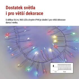 LED reťaz EMOS na cívce, nano, stříbrný, 9,6 m, venkovní i vnitřní, multicolor, časovač strieborný

 obrázok produktu 3 z 8