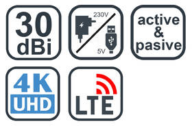 Izbová anténa Evolveo Xany 3 LTE 230/5V, 30dBi aktívna izbová DVB-T/T2, LTE filter 

 obrázok produktu 5 z 5