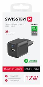Nabíjačka do siete Swissten 12W 1x USB-C + 1x USB-A čierna

 obrázok produktu 1 z 1