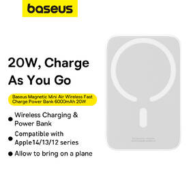 Powerbank Baseus Magnetic Mini Air 6000mAh 20W biely

 obrázok produktu 12 z 18