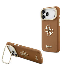 Kryt na mobil Guess PU Grained 4G Logo Stand Camera Frame na Apple iPhone 17 Pro Max hnedý

 obrázok produktu 4 z 7