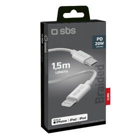 Kábel SBS Lightning/USB-C, 18 W, 1,5 m biely

 obrázok produktu 4 z 4