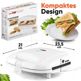 Sendvičovač Clatronic ST 3813 WH biely

 obrázok produktu 3 z 6