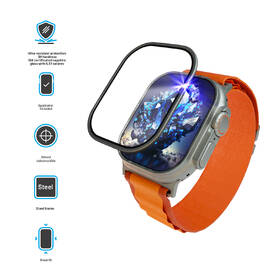 Tvrdené sklo FIXED Sapphire na Apple Watch Ultra s oceľovým rámčekom 

 obrázok produktu 2 z 7