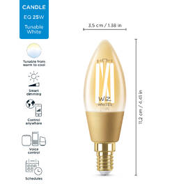 Inteligentná žiarovka WiZ Tunable White 4,9W E14 C35 Vintage 

 obrázok produktu 1 z 7