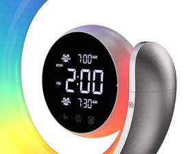 Stolná lampa IMMAX PEACOCK s hodinami, RGB svetlo, 20W, 400lm strieborná

 obrázok produktu 4 z 8