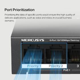 Switch Mercusys MS106P 6-Port FE (4-Port PoE+ 67W) čierny

 obrázok produktu 7 z 9