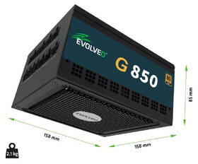 Zdroj Evolveo G850 Black 850W 80+ Gold, ATX 3.1 čierny

 obrázok produktu 5 z 14
