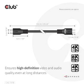 Kábel Club3D Ultra High Speed HDMI 4K120Hz 8K60Hz, 7,5 m čierny

 obrázok produktu 4 z 6