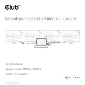 HDMI rozbočovač Club3D 4 porty HDMI, 4K120Hz čierny

 obrázok produktu 7 z 9