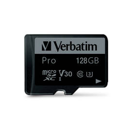 Pamäťová karta Verbatim microSDXC 128GB UHS-I V30 U3 (90R/45W) + adaptér 

 obrázok produktu 1 z 1