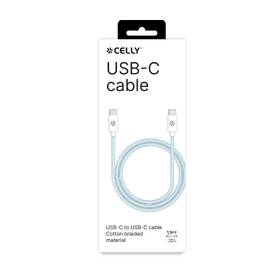 Kábel Celly USB-C/USB-C, opletený (bavlnený), 60 W, 1,5 m modrý

 obrázok produktu 2 z 2