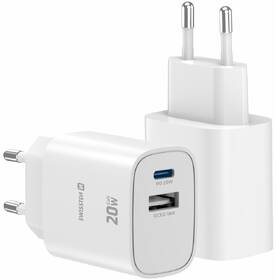 Nabíjačka do siete Swissten EDGE GaN 1x USB-C PD 20W/1x USB-A 18W QC biela

 obrázok produktu 4 z 8