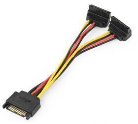 Kábel Gembird SATA napájací na 2x SATA 90 °, rozdvojka, 15cm 

 obrázok produktu 2 z 3