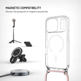 Kryt na mobil FIXED MagPure Neck s ružovou šnúrkou na krk na Apple iPhone 17 Pro priehľadný

 obrázok produktu 2 z 8