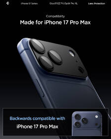 Ochranné sklo šošovky fotoaparátu Spigen tR EZ Fit Optik Pro XL na Apple iPhone 17 Pro Max čierne

 obrázok produktu 11 z 15