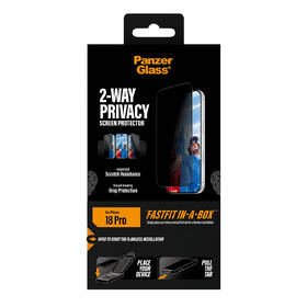 Tvrdené sklo PanzerGlass Privacy na Apple iPhone 18 Pro s bezprašným instalačním boxem čierne

 obrázok produktu 5 z 8