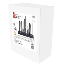 LED dekorácie EMOS 20 LED svietnik čierny, 27,5 cm, 3x AA, vnútorná, teplá biela, časovač 

 obrázok produktu 3 z 4