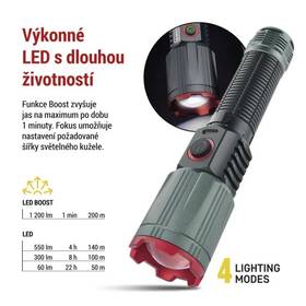 Lampáš EMOS LED nabíjateľná kovová stredná 1200 lm, 2200 mAh čierna

 obrázok produktu 3 z 8