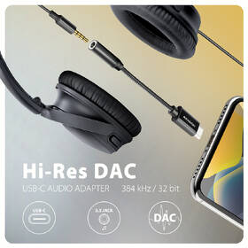 Redukcia Axagon USB-C na 3.5mm jack - Hi-Res DAC audio adaptér čierna

 obrázok produktu 1 z 5